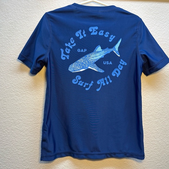 GAP Blue Sport Fish Graphic Rash Guard - Picture 2 of 2